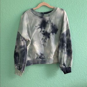 love, Fire Tie-Dye Sweatshirt - Black and Gray
